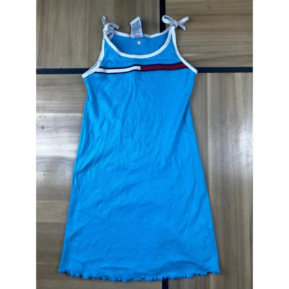 Tommy Hilfiger Dress Sleeveless‎ Casual Blue White Trim Girls Size 6X